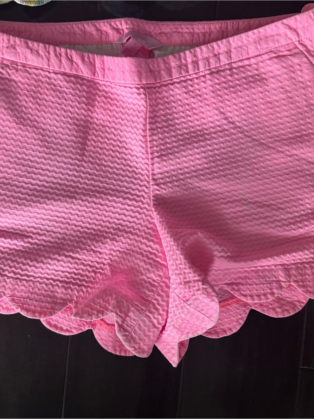 Women’s Pink Scallop Hem Shorts